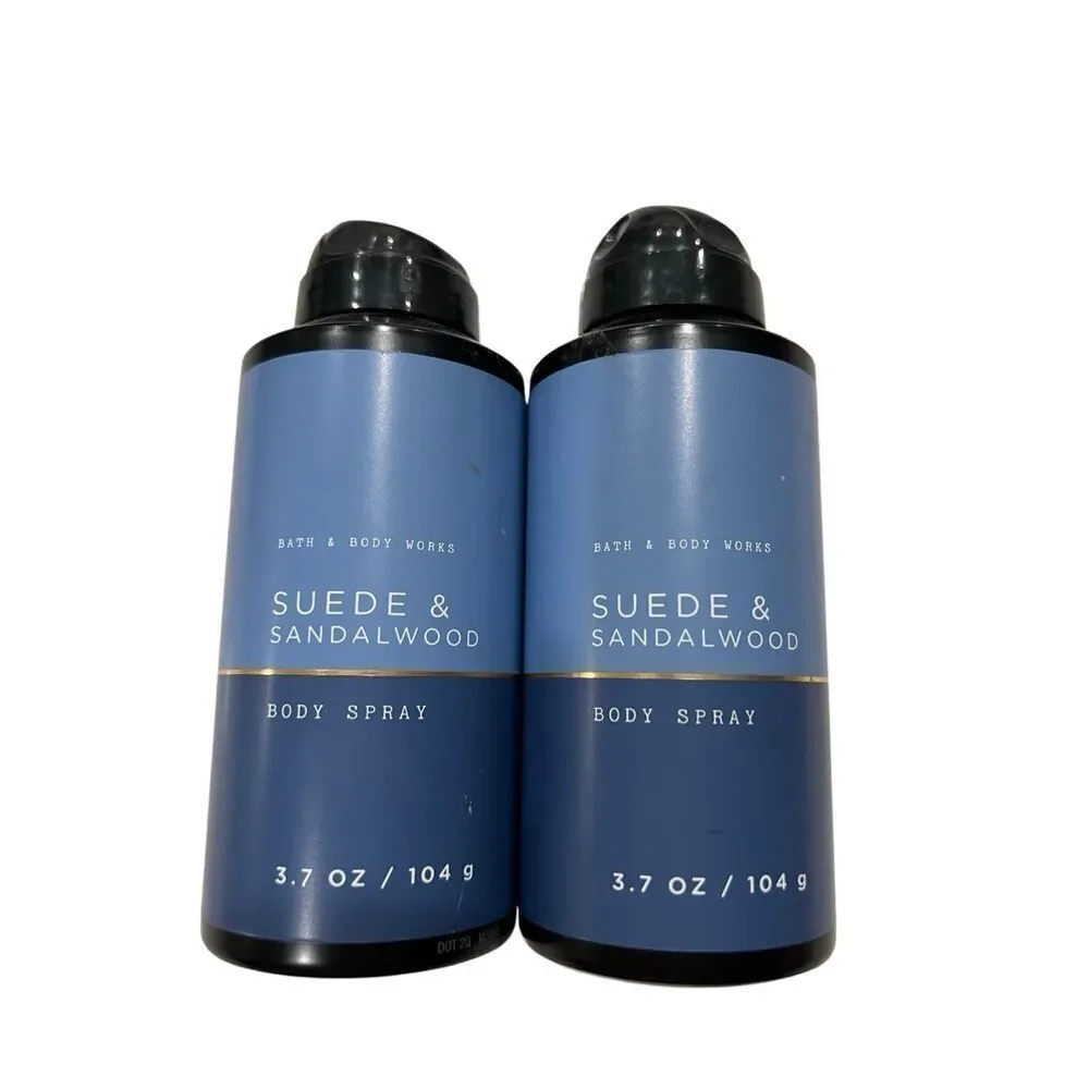 Set Of 2 Bath & Body Works Men's Suede & Sandalwood Body Spray Sz 3.7 fl oz NWOT