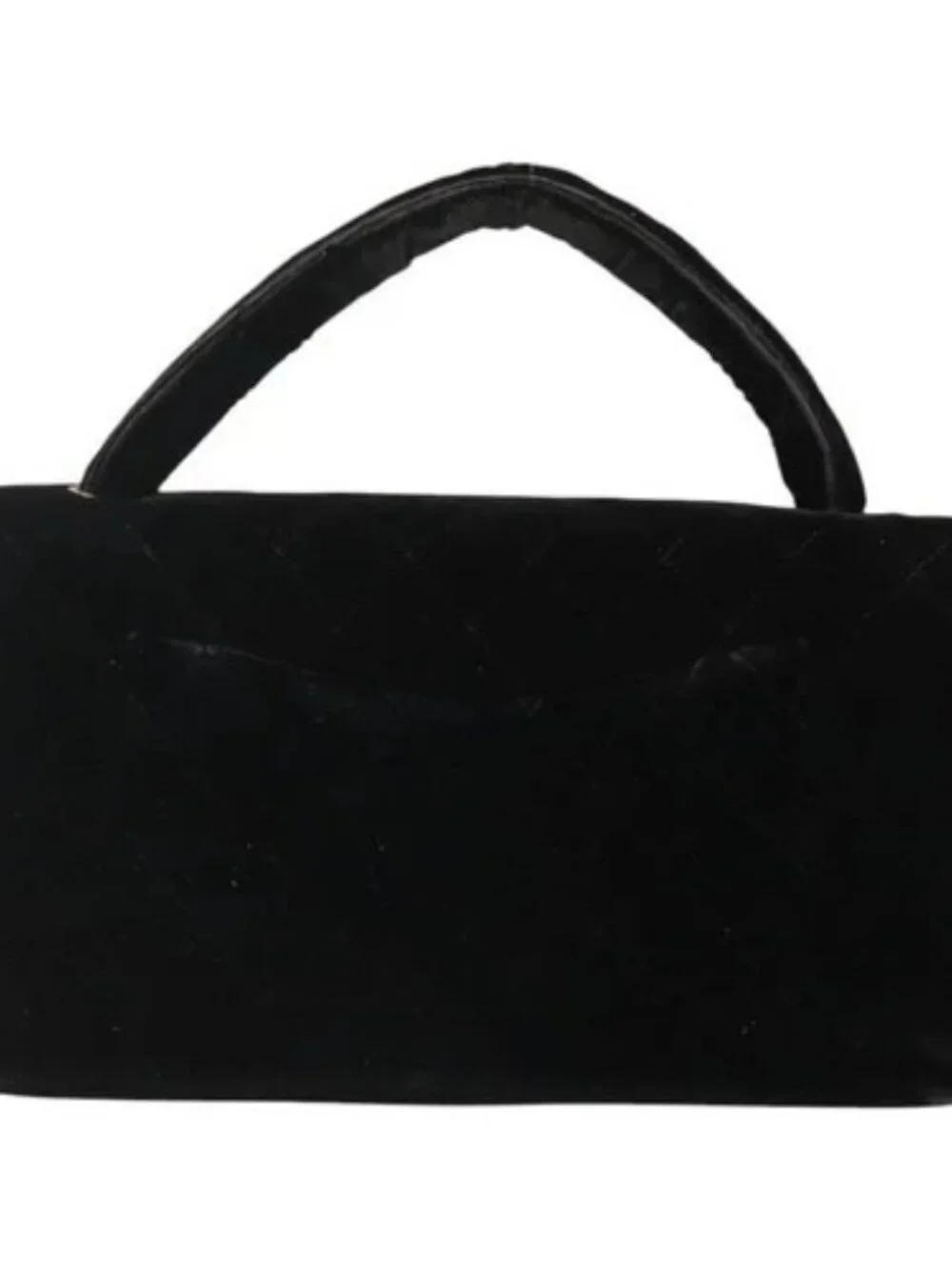 CHANEL Matelasse Hand Bag Velor Black Gold CC Auth MX239