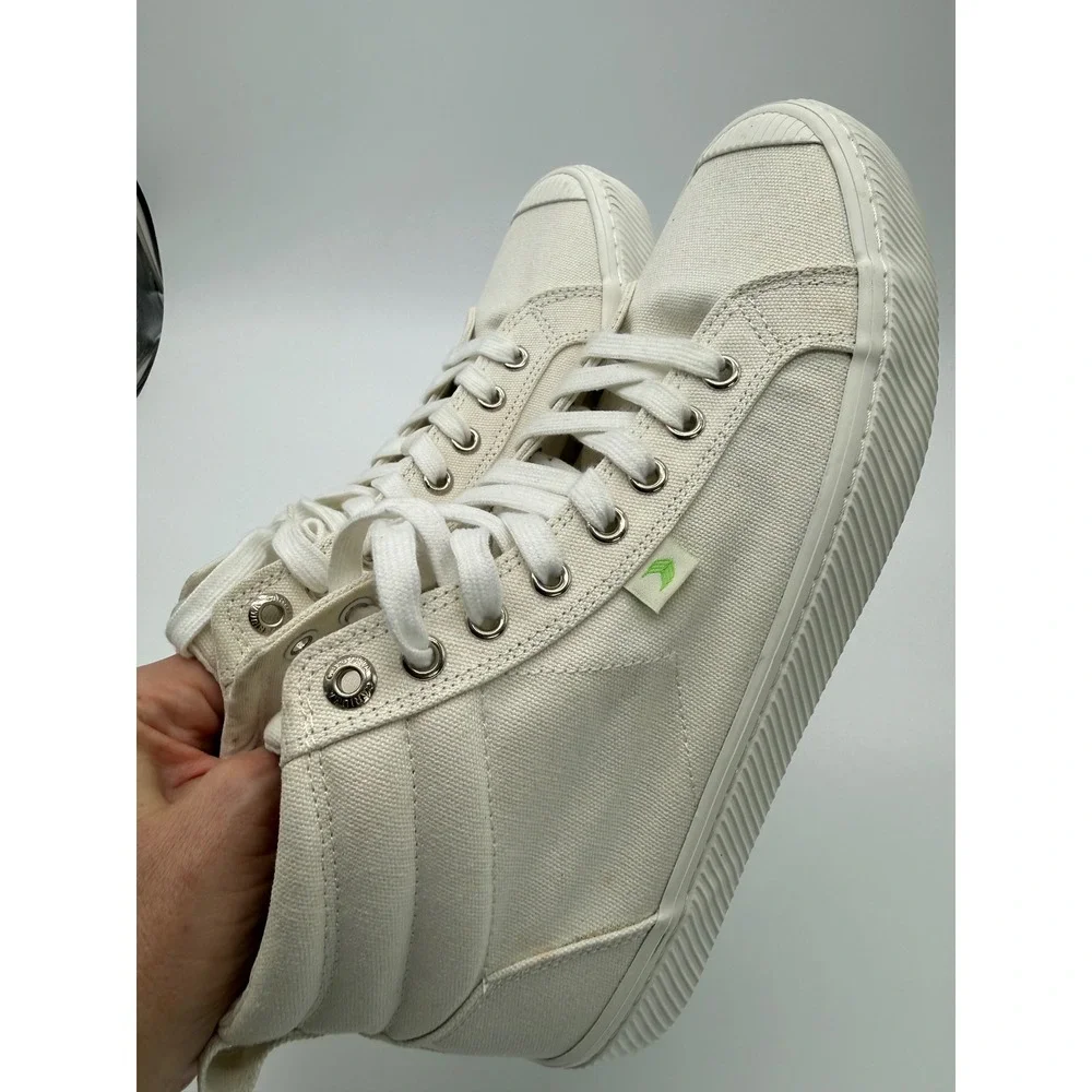 Cariuma OCA High Off-White Canvas Sneakers Mens 8.5 Womens‎ 10 XS 100303W01M