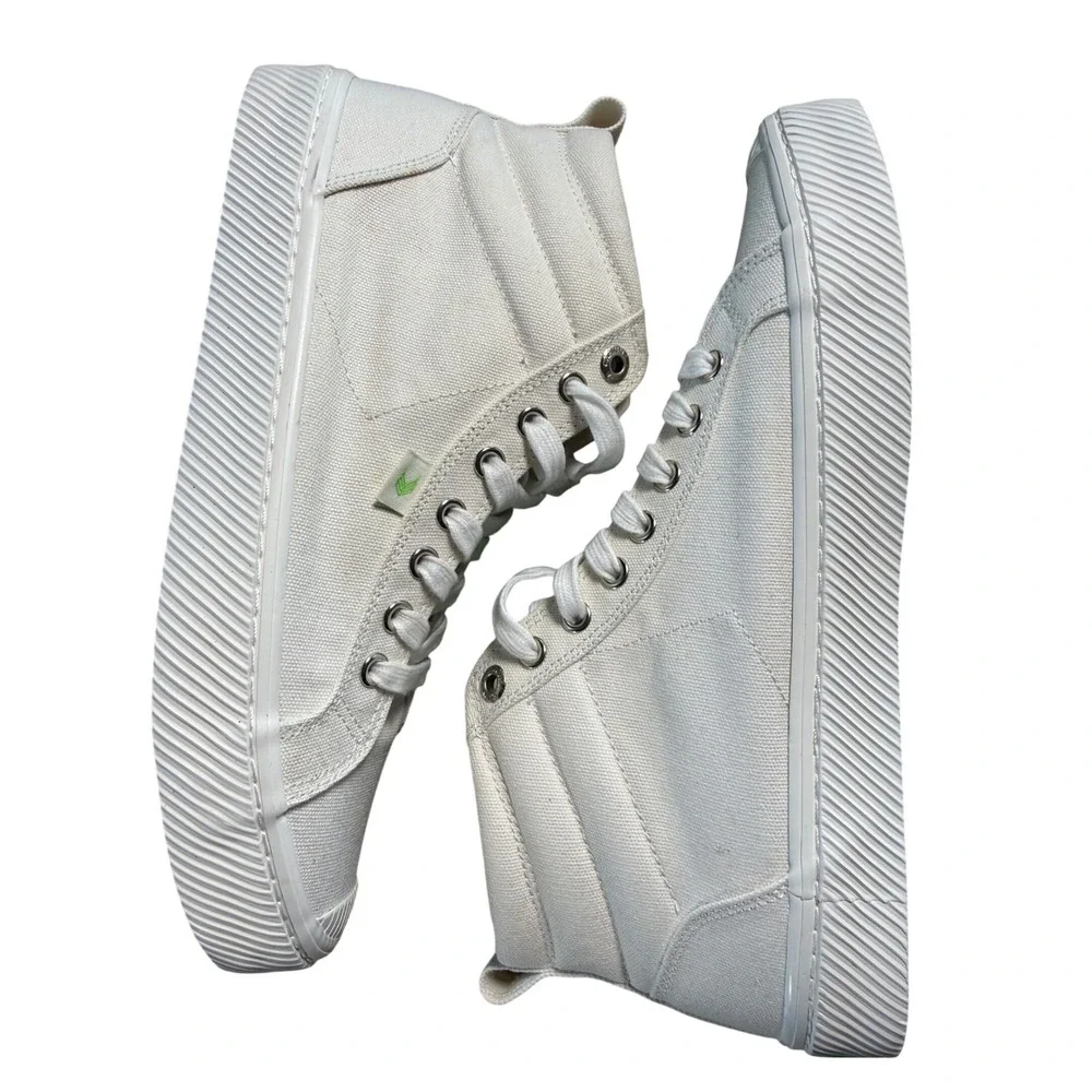 Cariuma OCA High Off-White Canvas Sneakers Mens 8.5 Womens‎ 10 XS 100303W01M