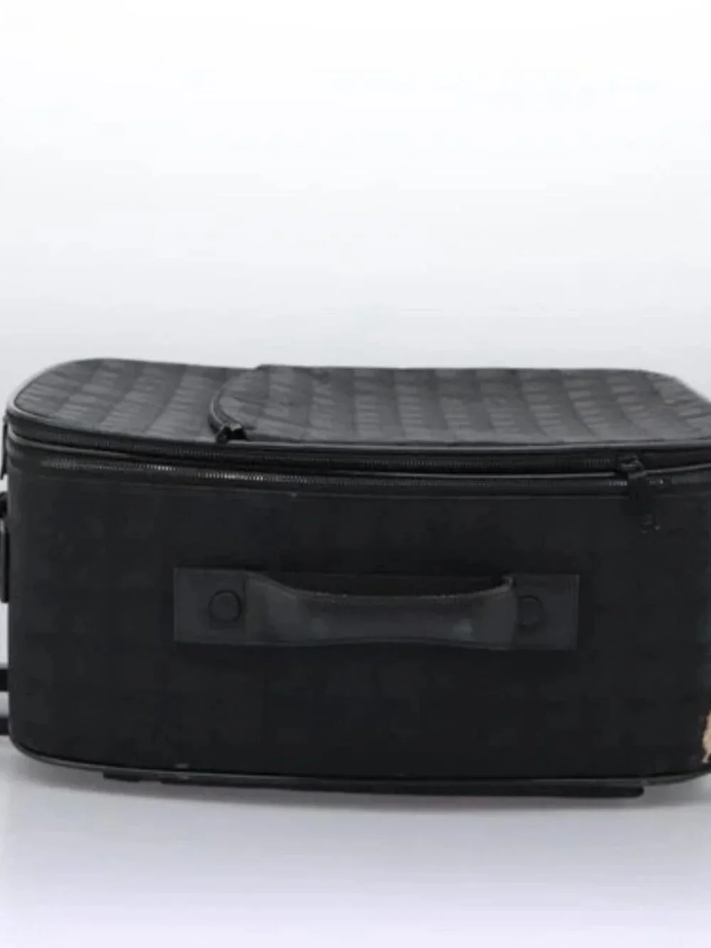 CHANEL Carry Case New Travel line suitcase Nylon Black CC Auth bs23739