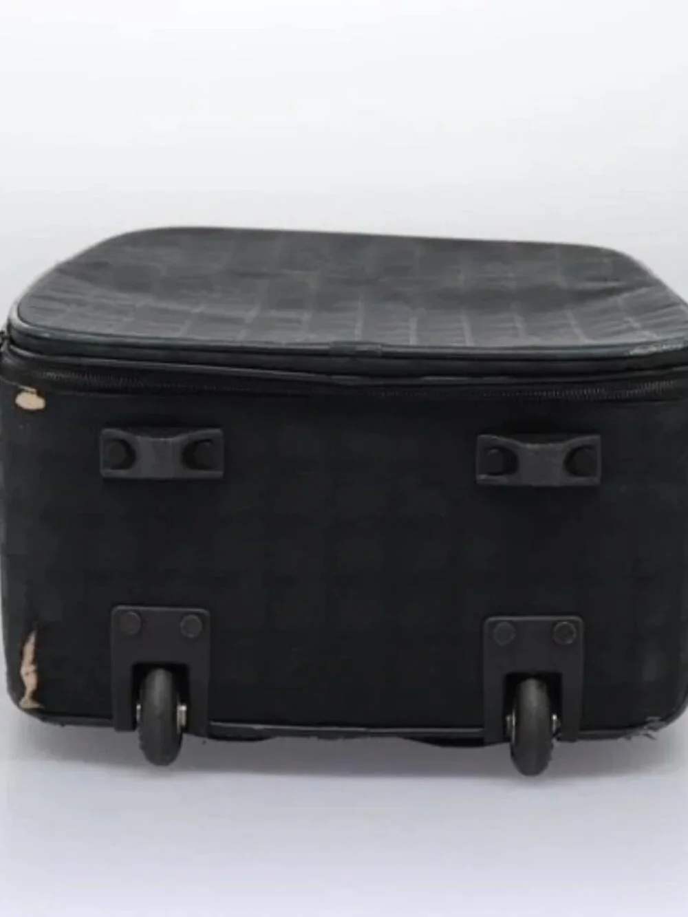 CHANEL Carry Case New Travel line suitcase Nylon Black CC Auth bs23739