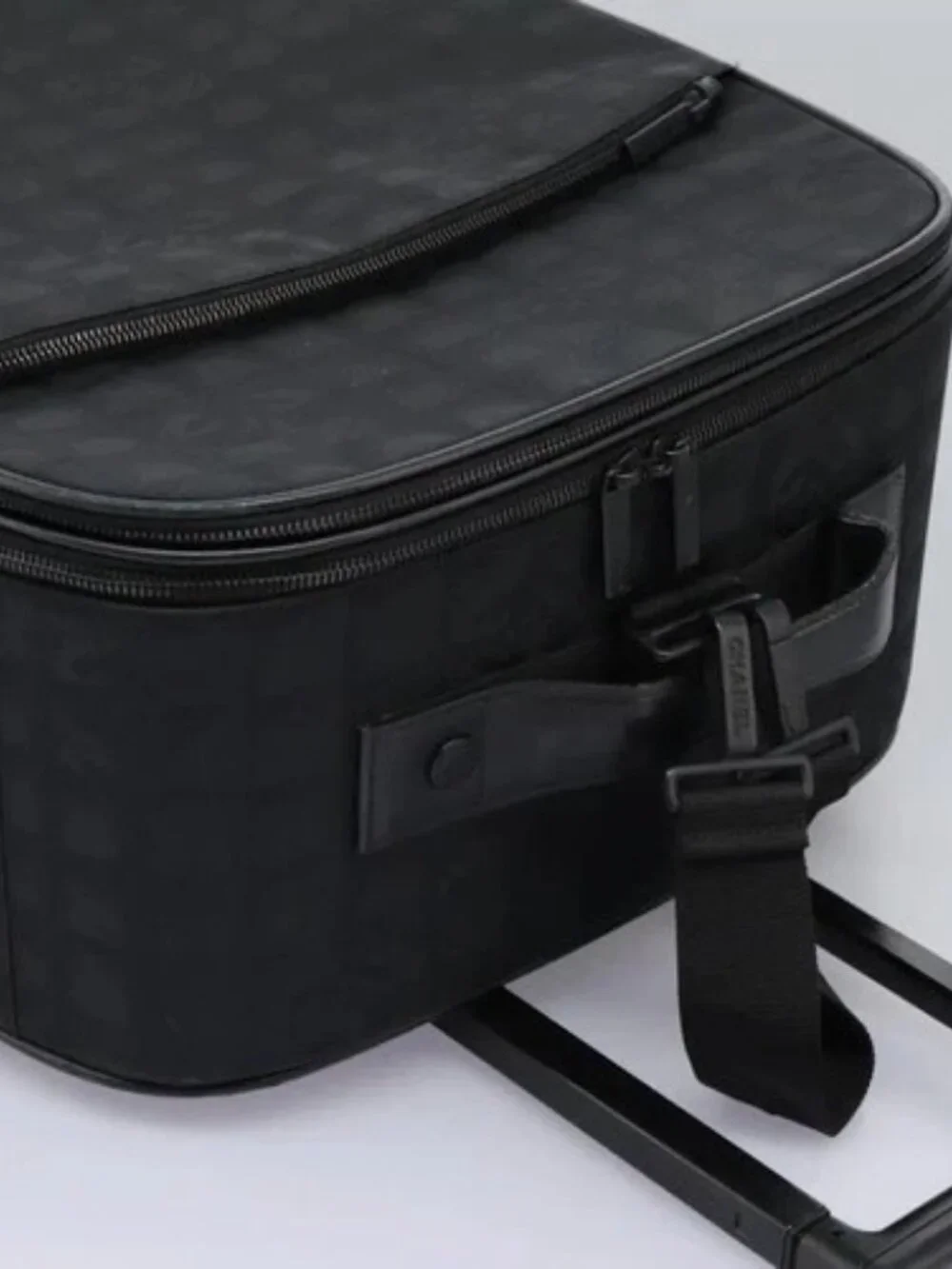 CHANEL Carry Case New Travel line suitcase Nylon Black CC Auth bs23739