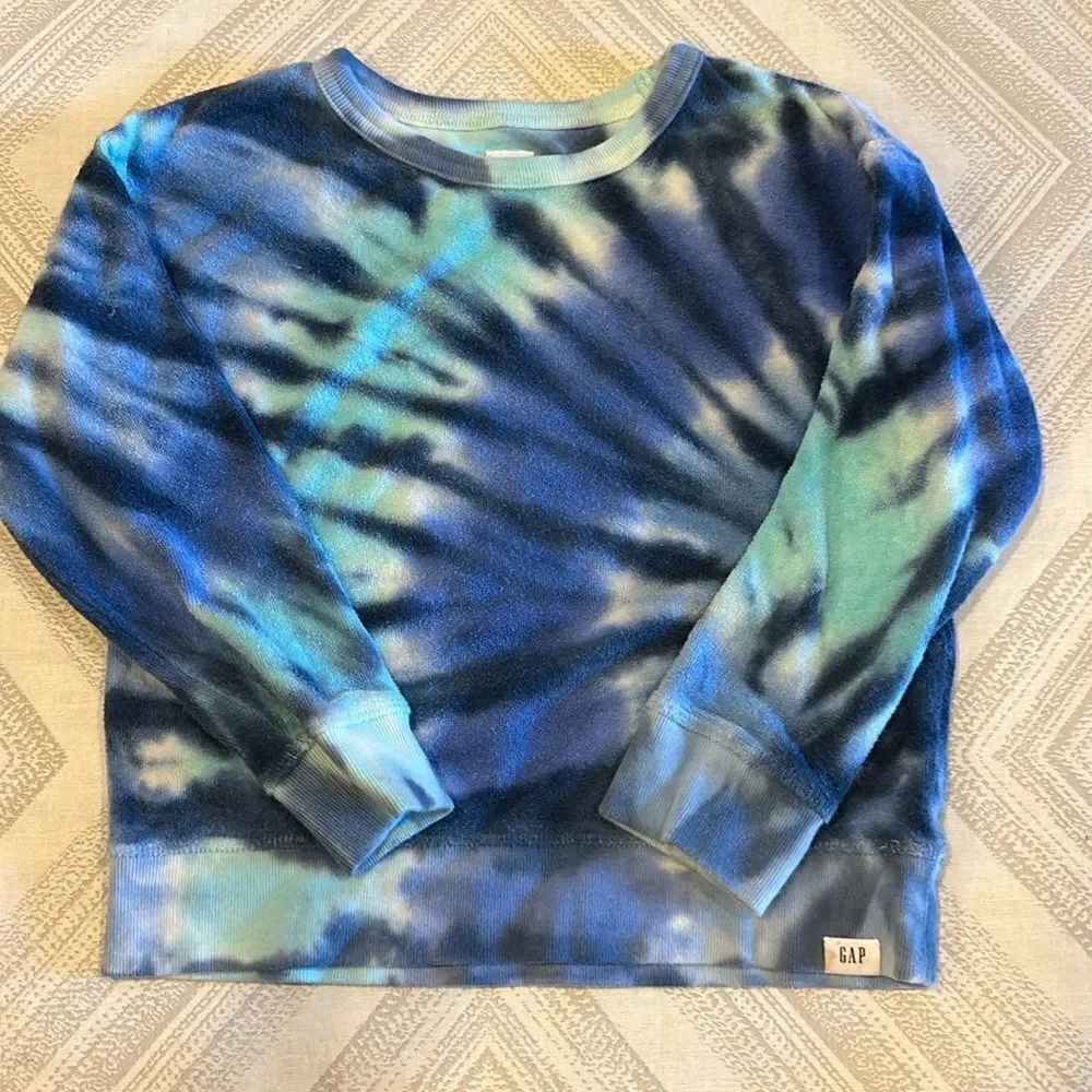 Baby Gap Shades of Blue Tie Dye Terrycloth Long Sleeve Shirt - Size 4
