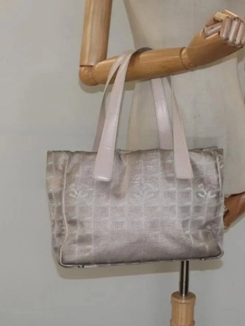 CHANEL New Travel line Tote Bag Nylon Pink CC Auth th5849