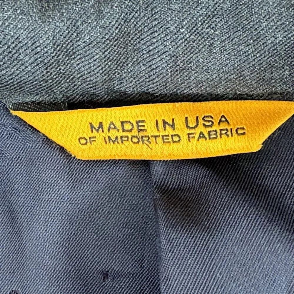 Hickey Freeman‎ Traveler Beacon Blazer Sport Coat Mens 46 Long Gray Worsted Wool