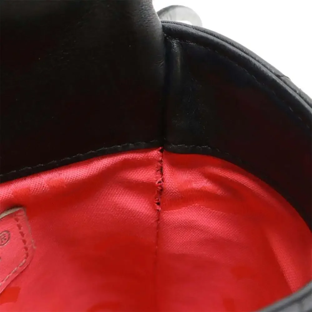 CHANEL black leather