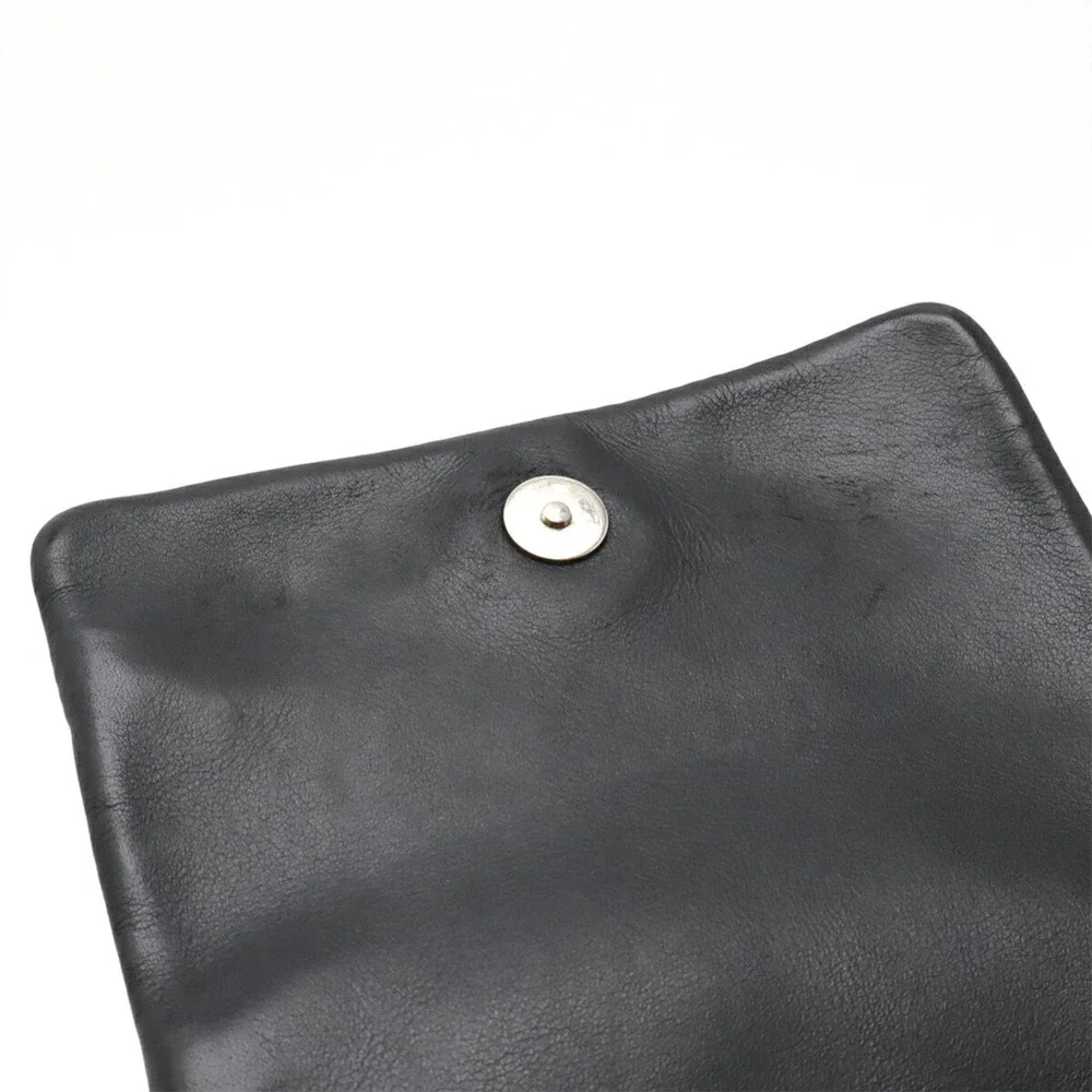 CHANEL black leather