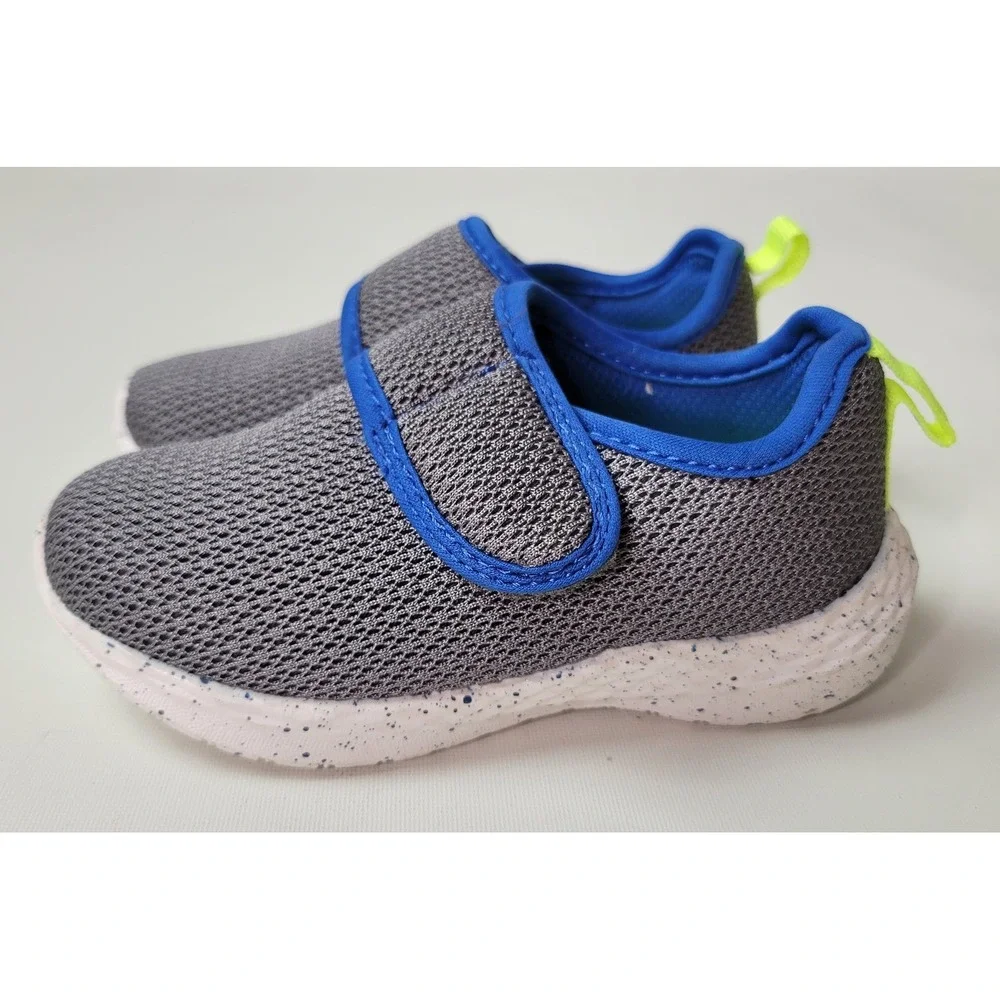 Carter's Lorena Kids Grey Blue Mesh Hook and Loop Sneakers Size‎ 8M CF22B06H