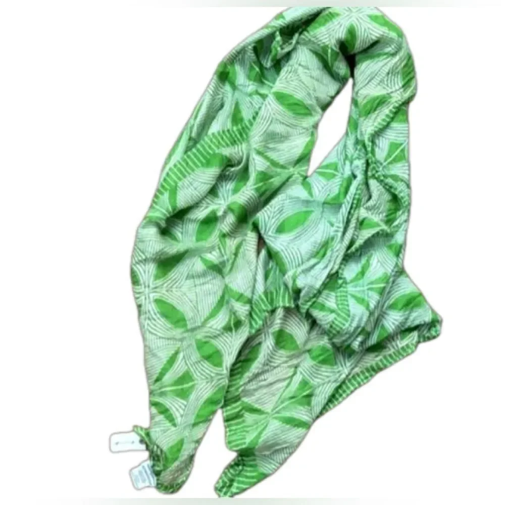 Anthropologie X Green Patterned Scarf Vismaya Floral