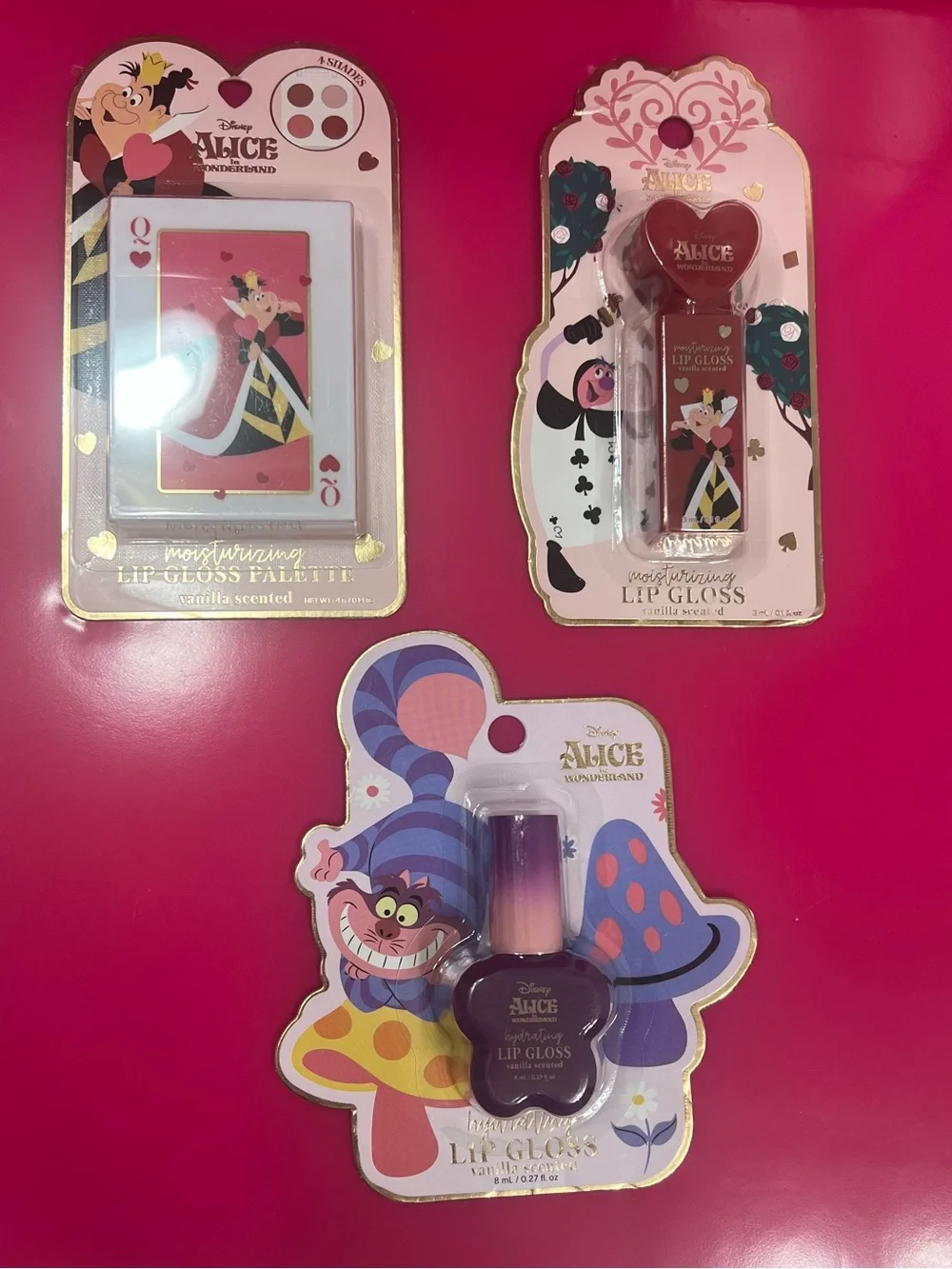 Disney Alice in Wonderland Lip Gloss Trio - Pink