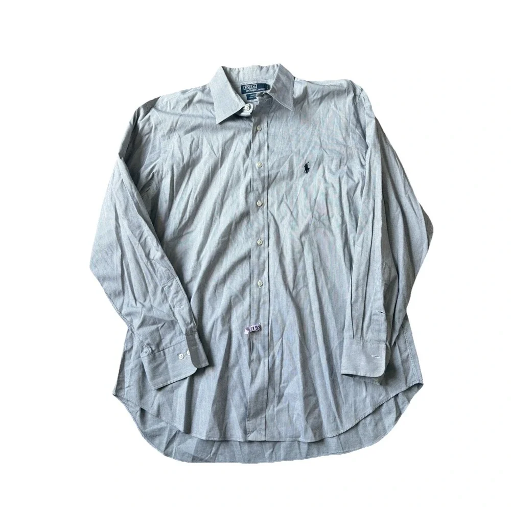 Polo Ralph Lauren Shirt Mens 17 / 34/35 Blue M Andrew Classic‎ Fit Button Up