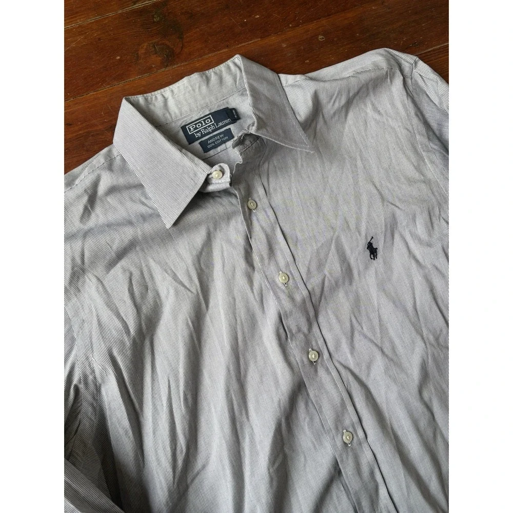 Polo Ralph Lauren Shirt Mens 17 / 34/35 Blue M Andrew Classic‎ Fit Button Up