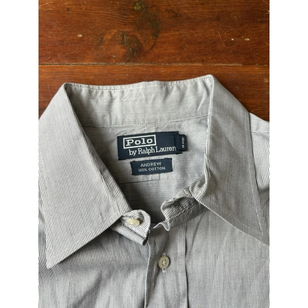 Polo Ralph Lauren Shirt Mens 17 / 34/35 Blue M Andrew Classic‎ Fit Button Up