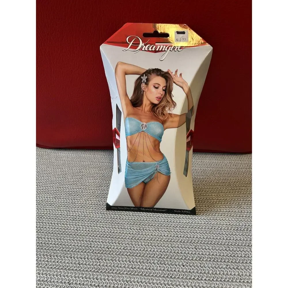 Dreamgirl Blue Two-Piece Mesh‎ Bandeau Set