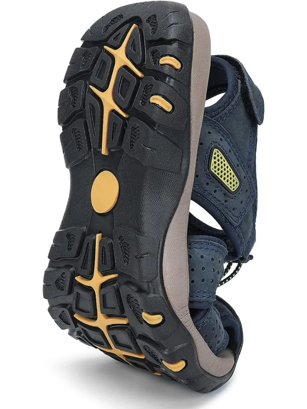 Men's Blue Closed Toe Leather Athletic Outdoor Hiking Sport Casual Sandal Shoes