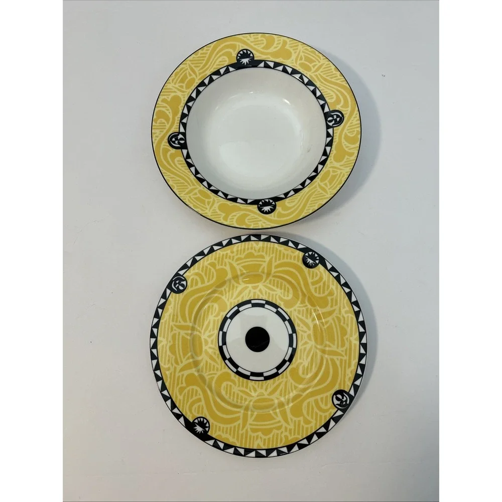 Mayfair Sasaki‎ by Carin Columbo Rimmed Soup Bowl And Saucier Yellow SKU 1493