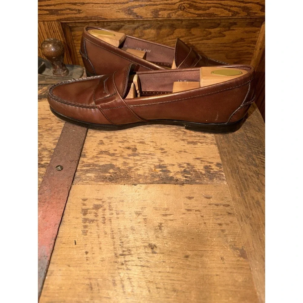 Heartland Leather Penny Loafer Men's‎ 13 Shoes Burgundy EUC