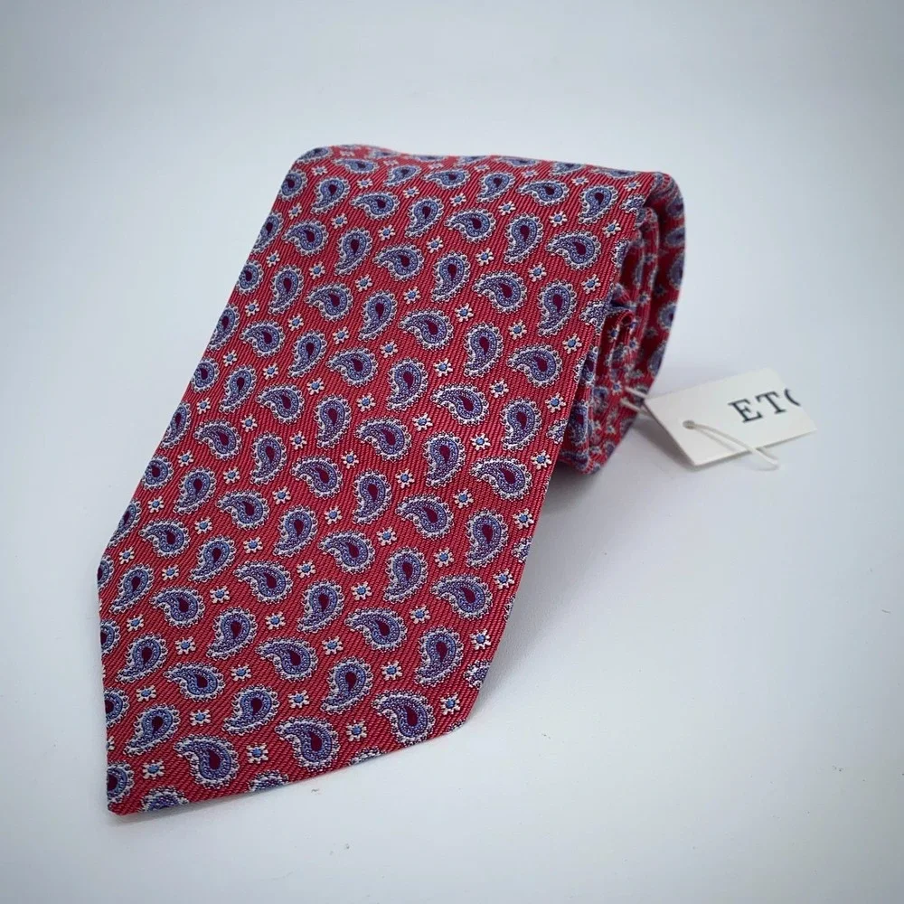 Eton Tie Mens One Size Colorful Paisley Silk Classic Necktie England‎ Made