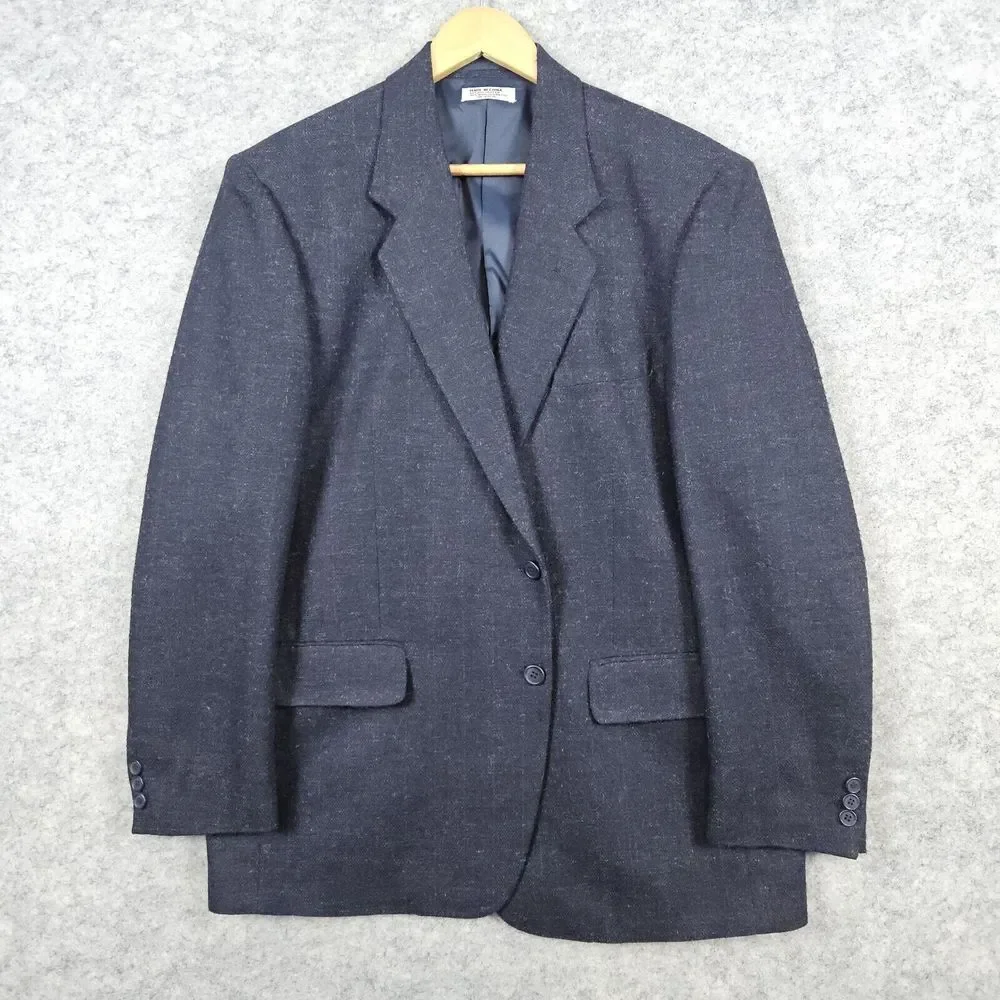 Gino Cappeli Designer Collection Men's Blazer‎ Size R42 Navy Blue Scratchy Wool