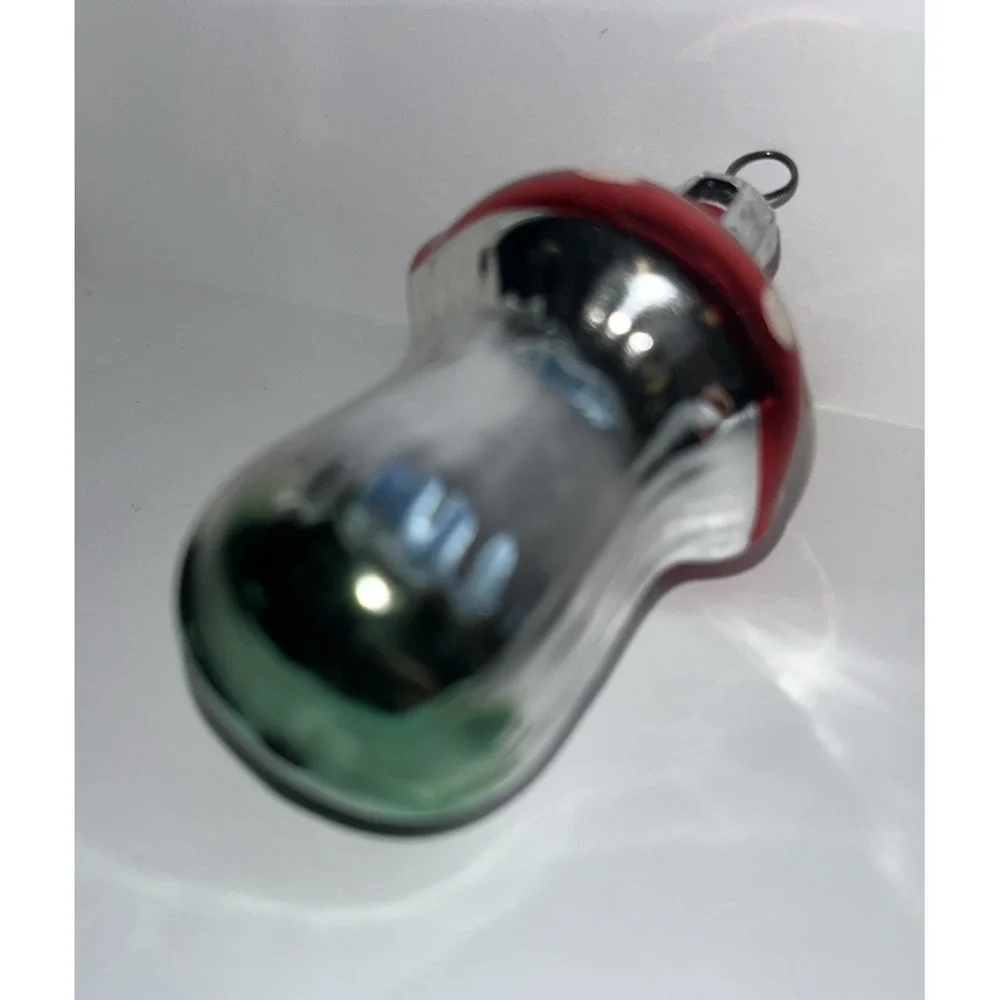 Vintage Red White Polka Dot Mushroom Mercury Blown Glass Christmas Ornament‎
