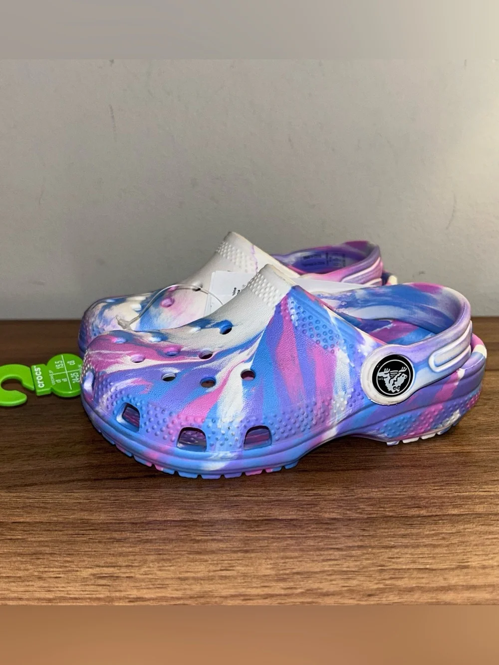 Crocs Classic Marbled Clog Slip On Toddler Size C8 US  White / Pink New