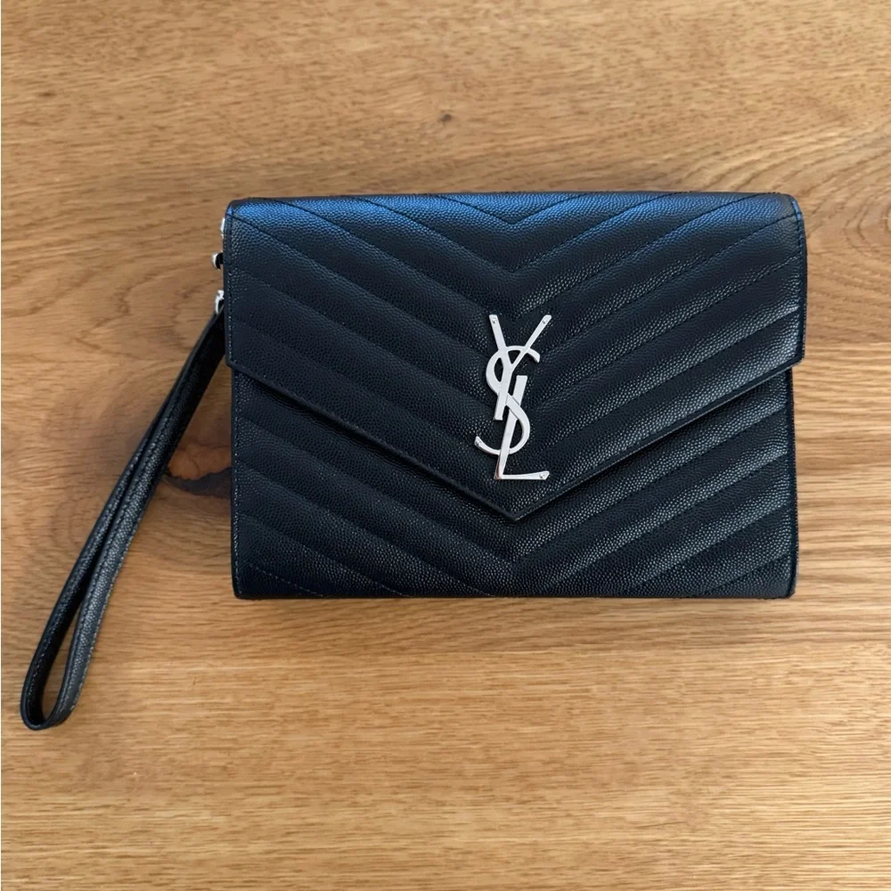 *Authentic* Yves Saint Laurent Cassandre Leather Clutch