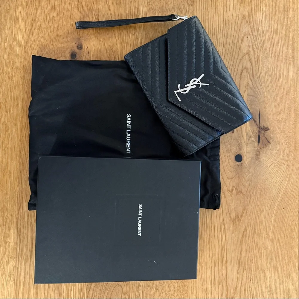 *Authentic* Yves Saint Laurent Cassandre Leather Clutch