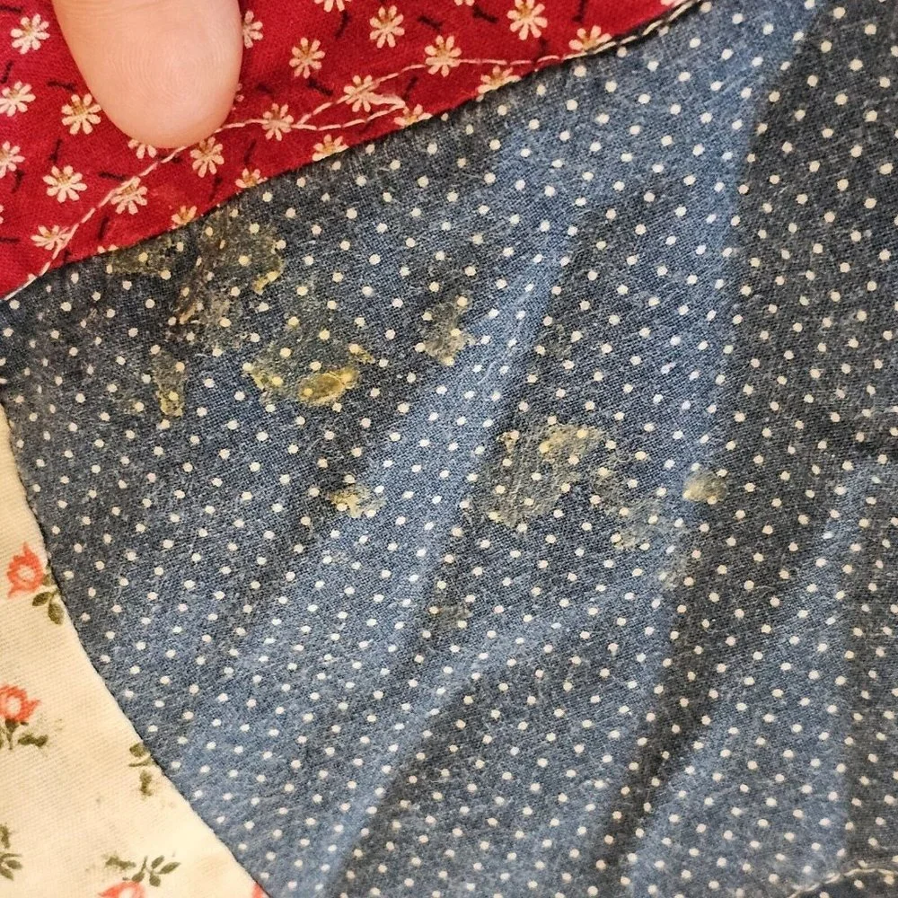 Vintage Handmade Patchwork Quilt Twin Full Coverlet Ditsy Floral 63 X‎ 80 Retro