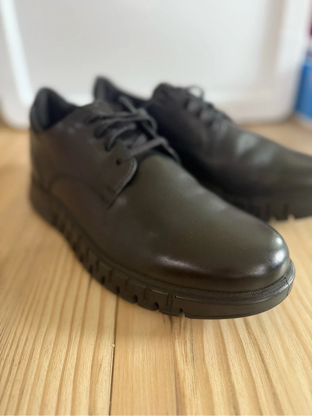 ECCO Men's Black Leather Dress Shoes Size 10.5 New Lace Up Comfort Oxford Shoes‎