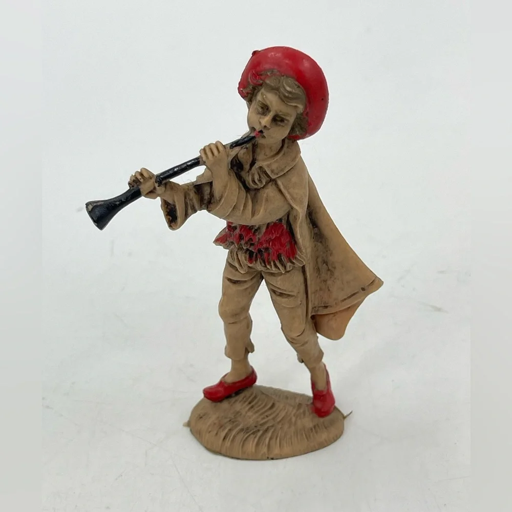 Vintage‎ Nativity Figure Plastic Replacement Shephard Boy Playing Horn 5