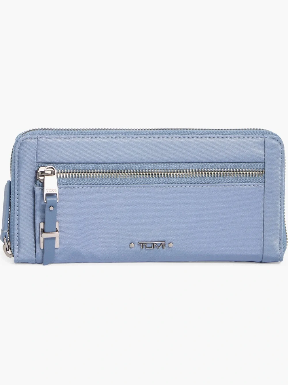 Tumi Pale Blue Zip-Around Wallet with Front Pocket