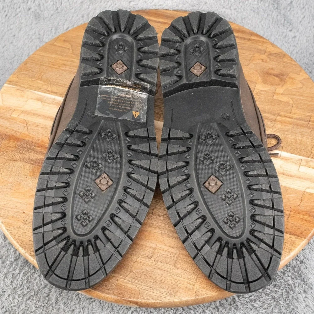 Size 8.5 Men's Brown Boat Shoes Moccasin Loafer Lace Up Thick Tread Soles