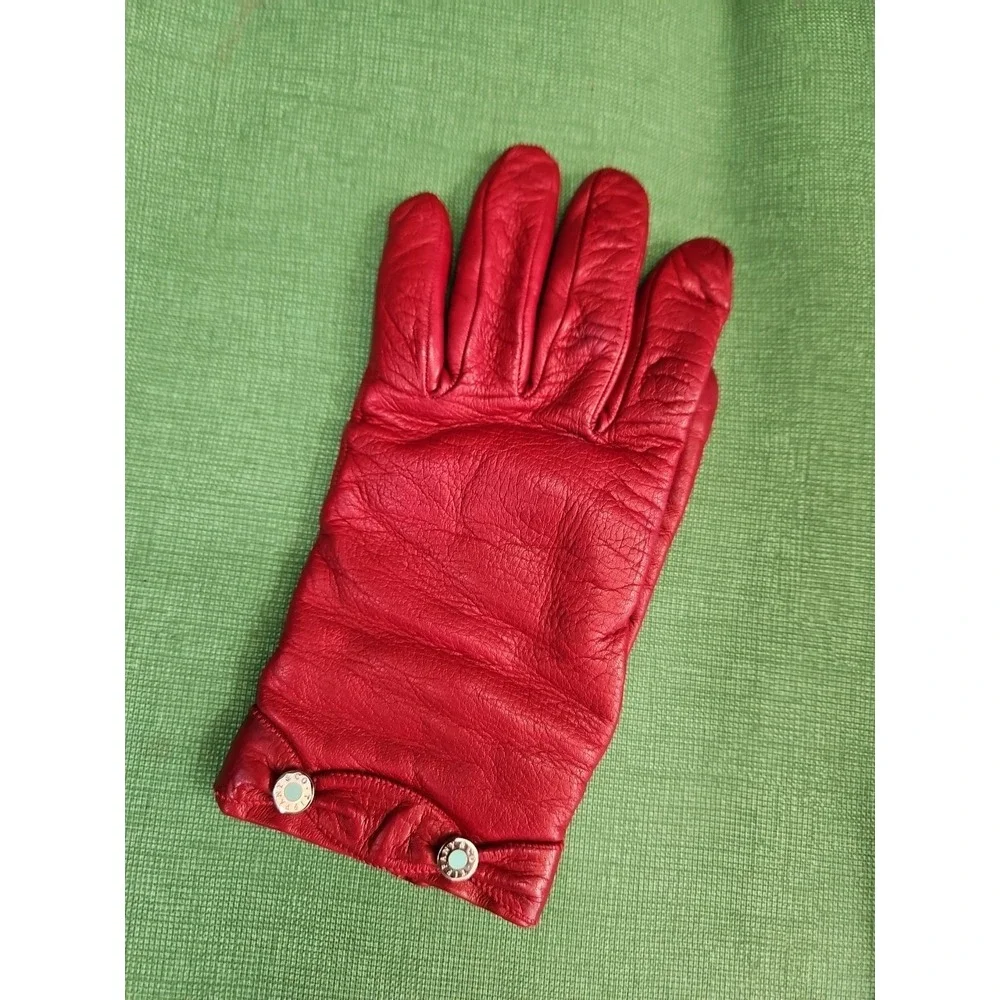 Tiffany & Co Leather Nappa Glove Burgundy Wine SINGLE LEFT HAND GLOVE Small‎
