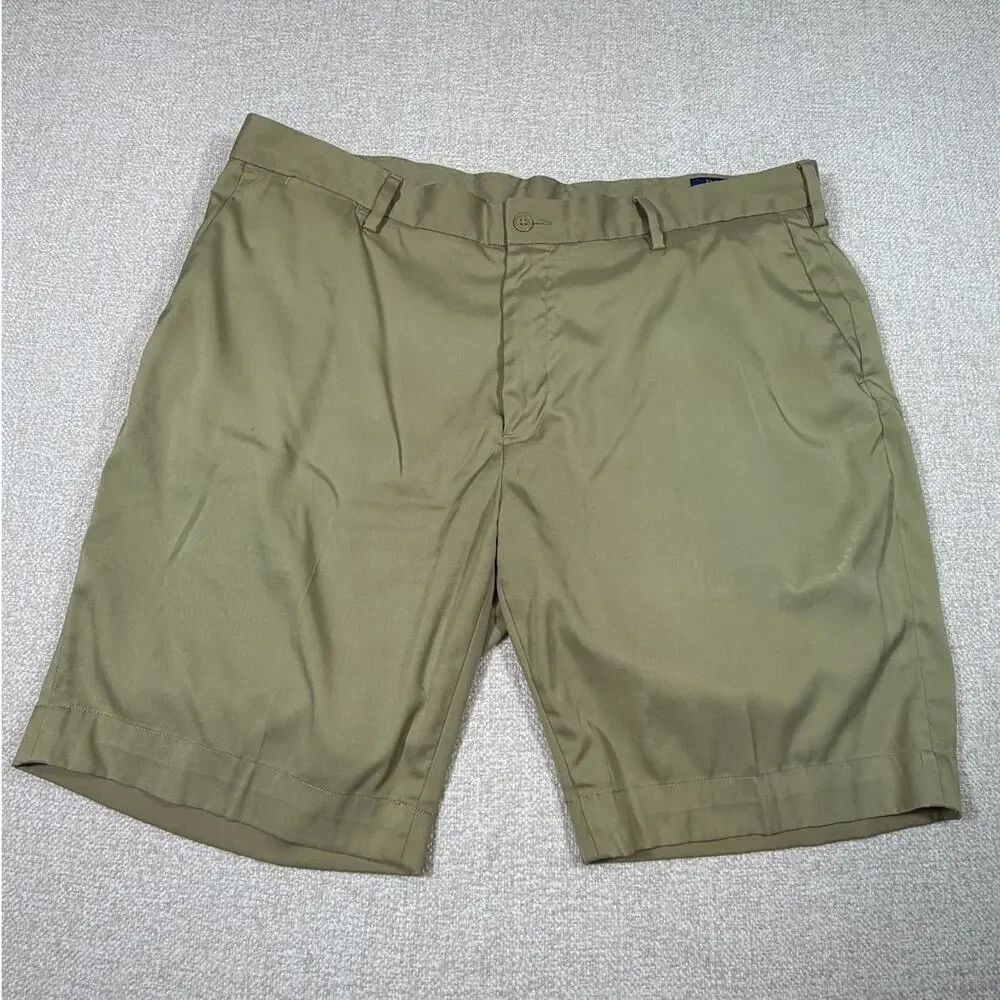 Polo Ralph Lauren Men's Size 38 Tan Flat Front Classic Fit Shorts Chino Casual