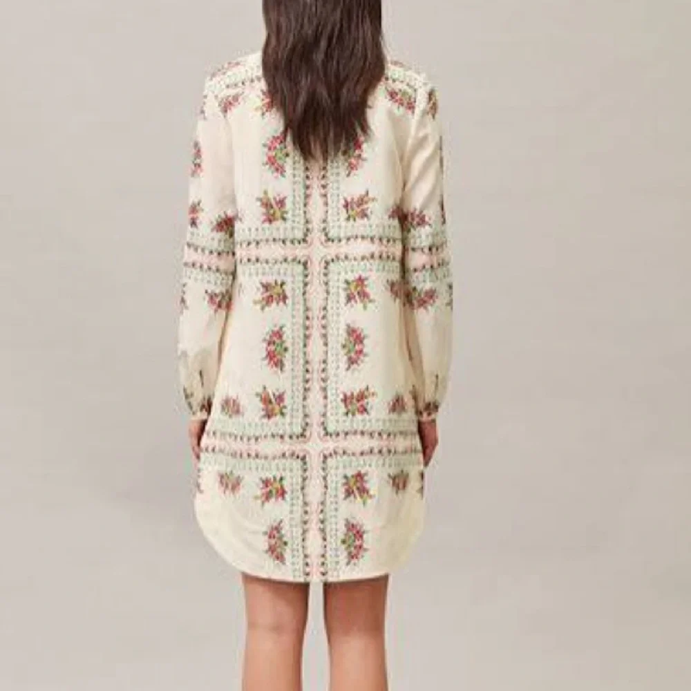 Tory Burch silk button brand