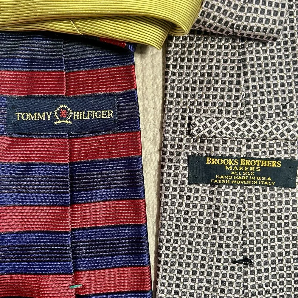 Lot of 2 ties Brooks Bros Hilfiger silk