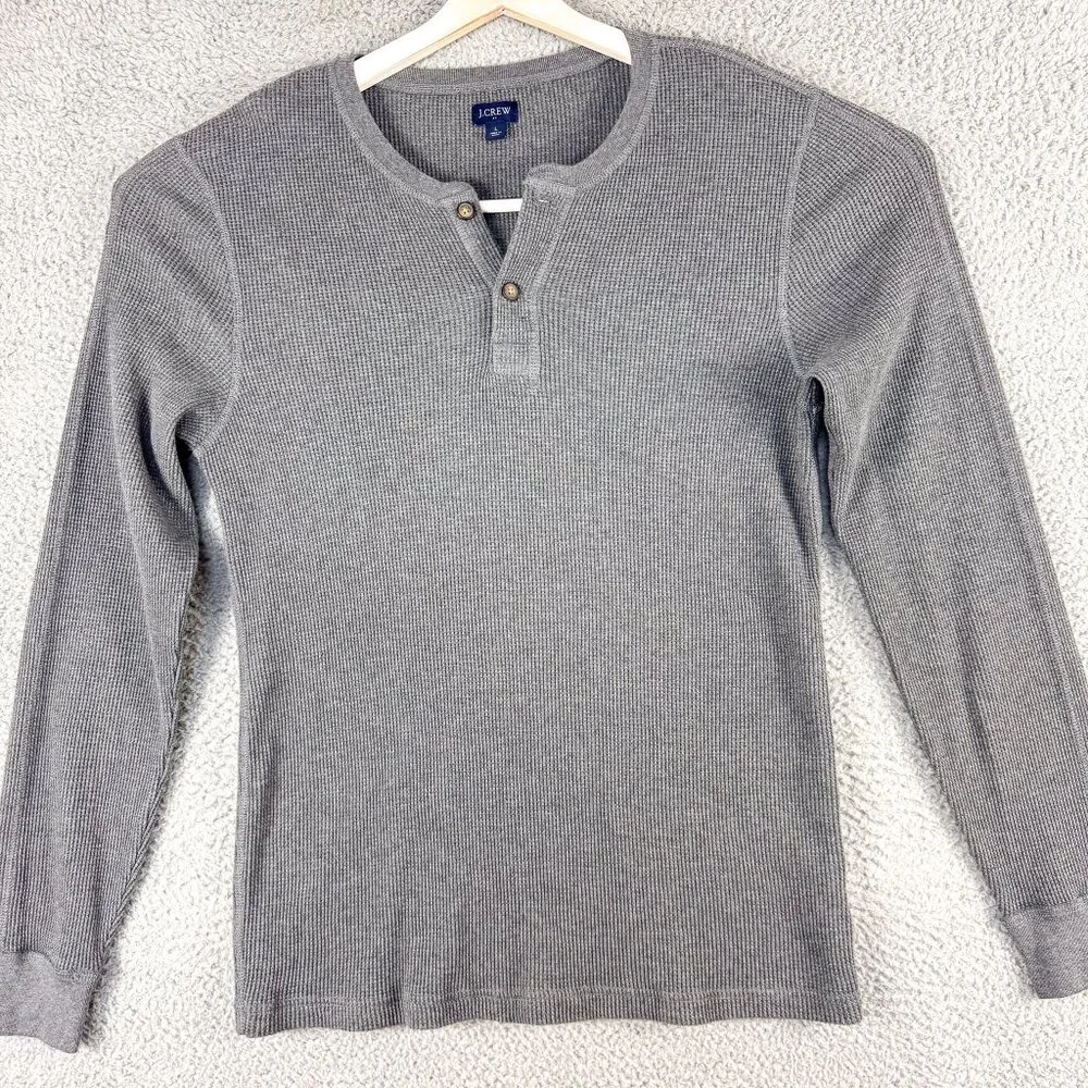J Crew Shirt Mens Large Gray Henley Outdoor Office Casual Camp Hike‎ Fish Hunt