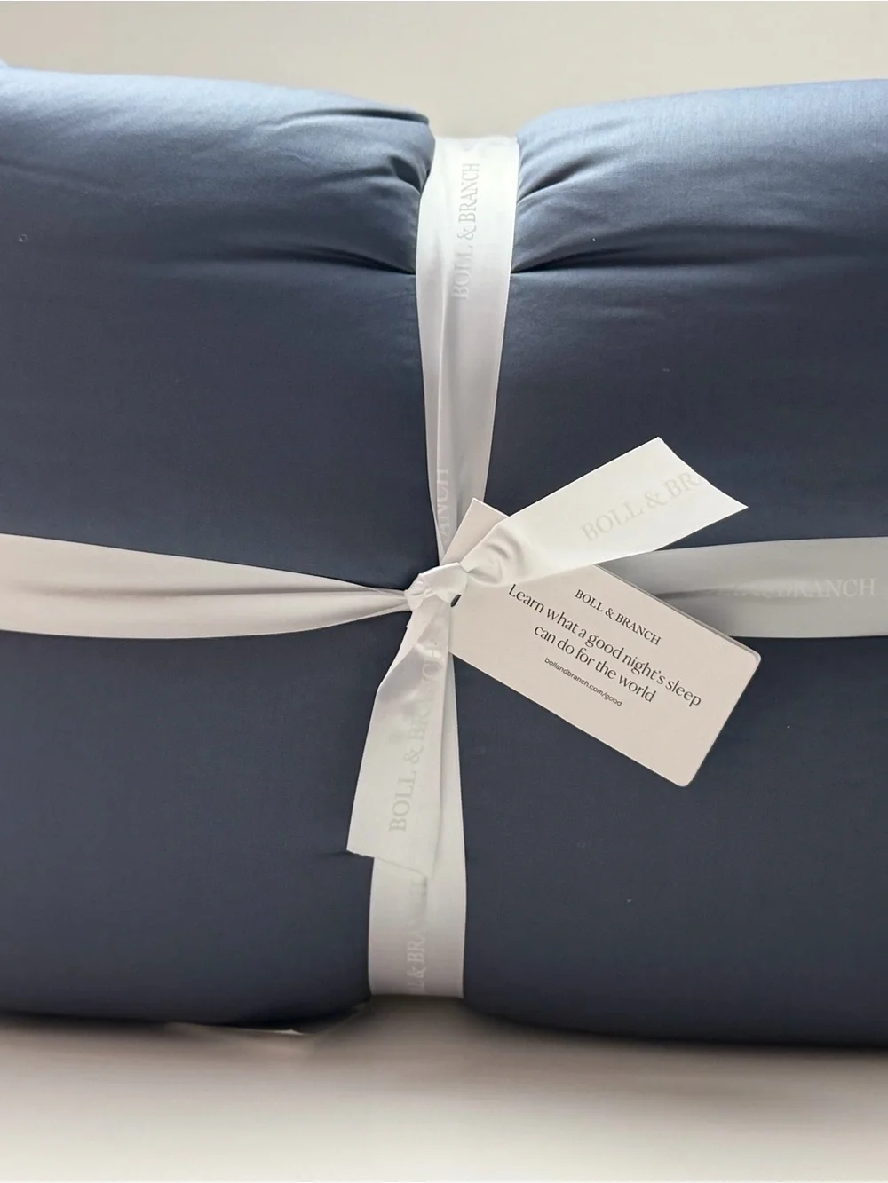 Boll & Branch Cotton Comforter Set in Slate Blue