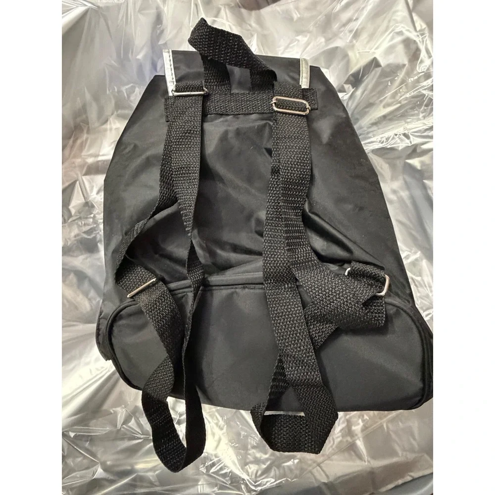 Disney Tinker Bell Pixie Power Black Bag Backpack nylon Glitter‎ Adjustable