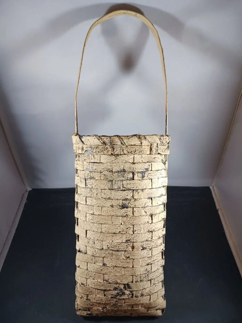 Primitive Style Wicker Wall Hanging Basket