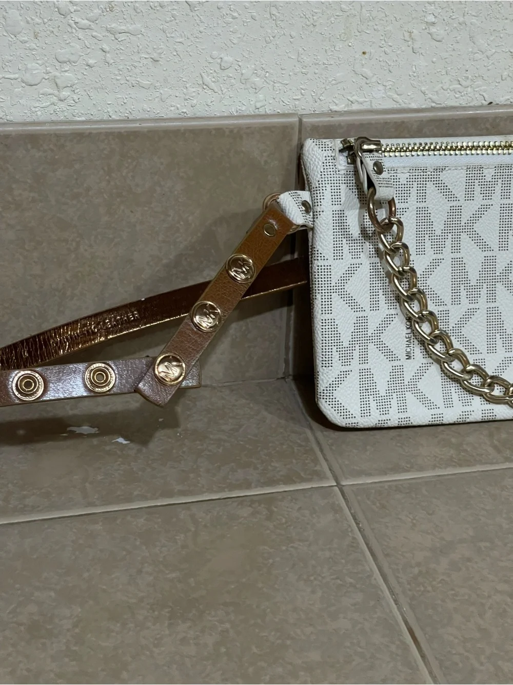 Michael Kors White Logo Fanny Bag