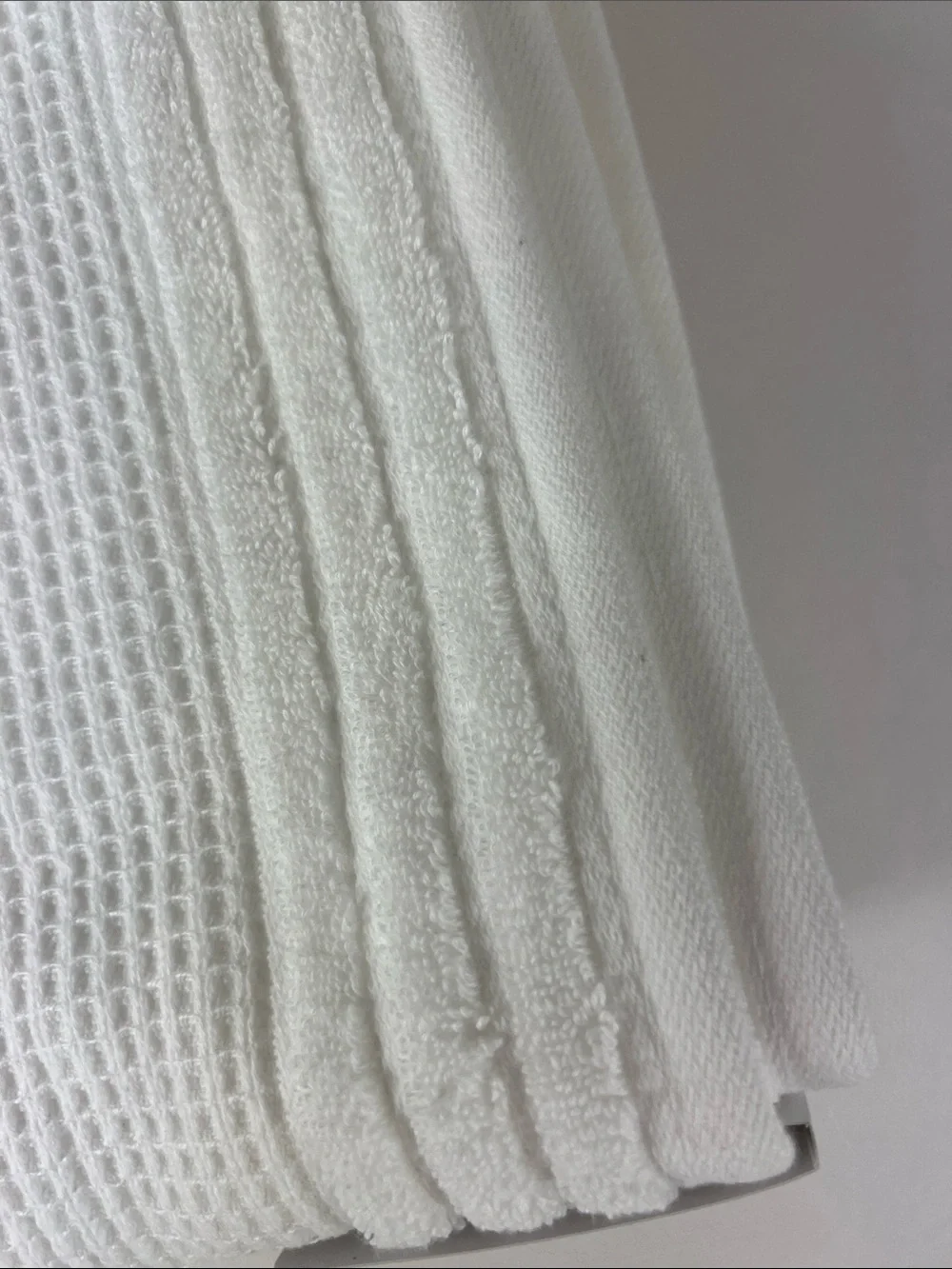 Hotel Balfour Bath Towel Set - White Waffle Textured Cotton - 9 Piece Set NEW