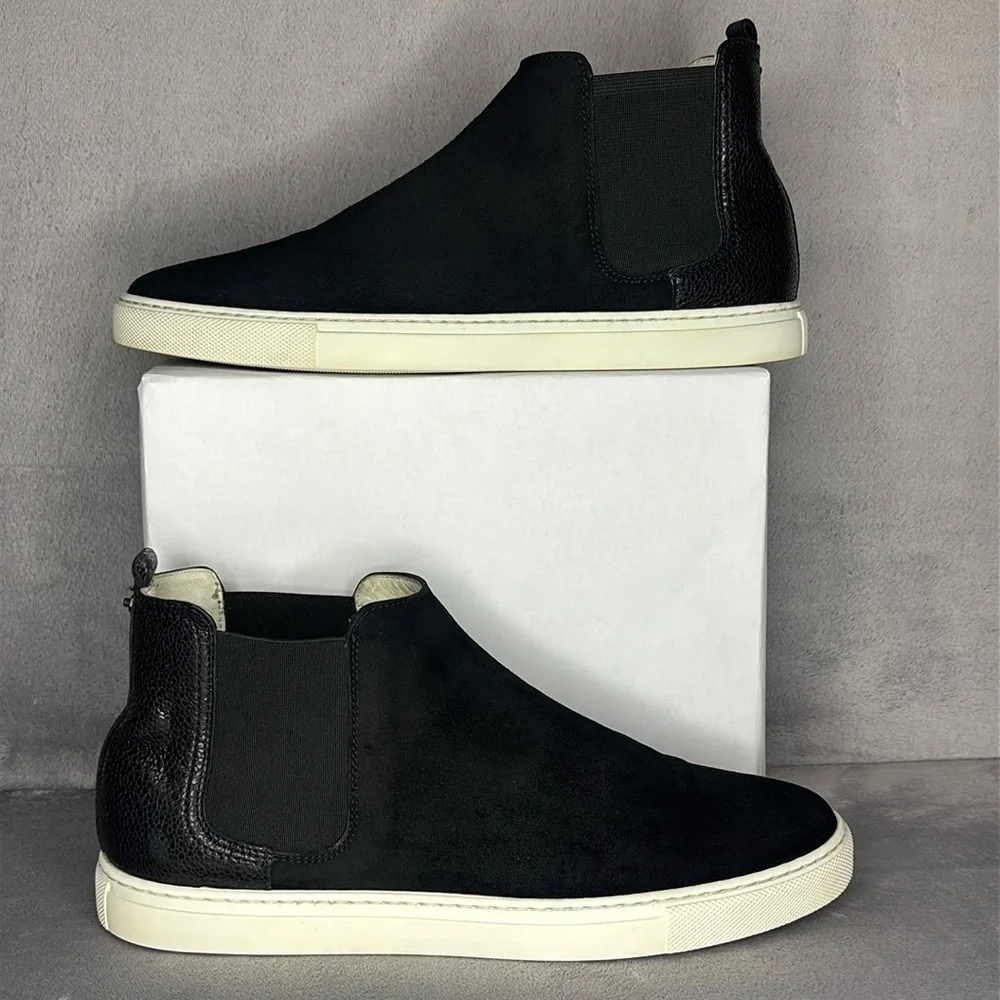 Lanvin Black Suede Chelsea Sneaker Boots 41 EU 8 US Made in Italy