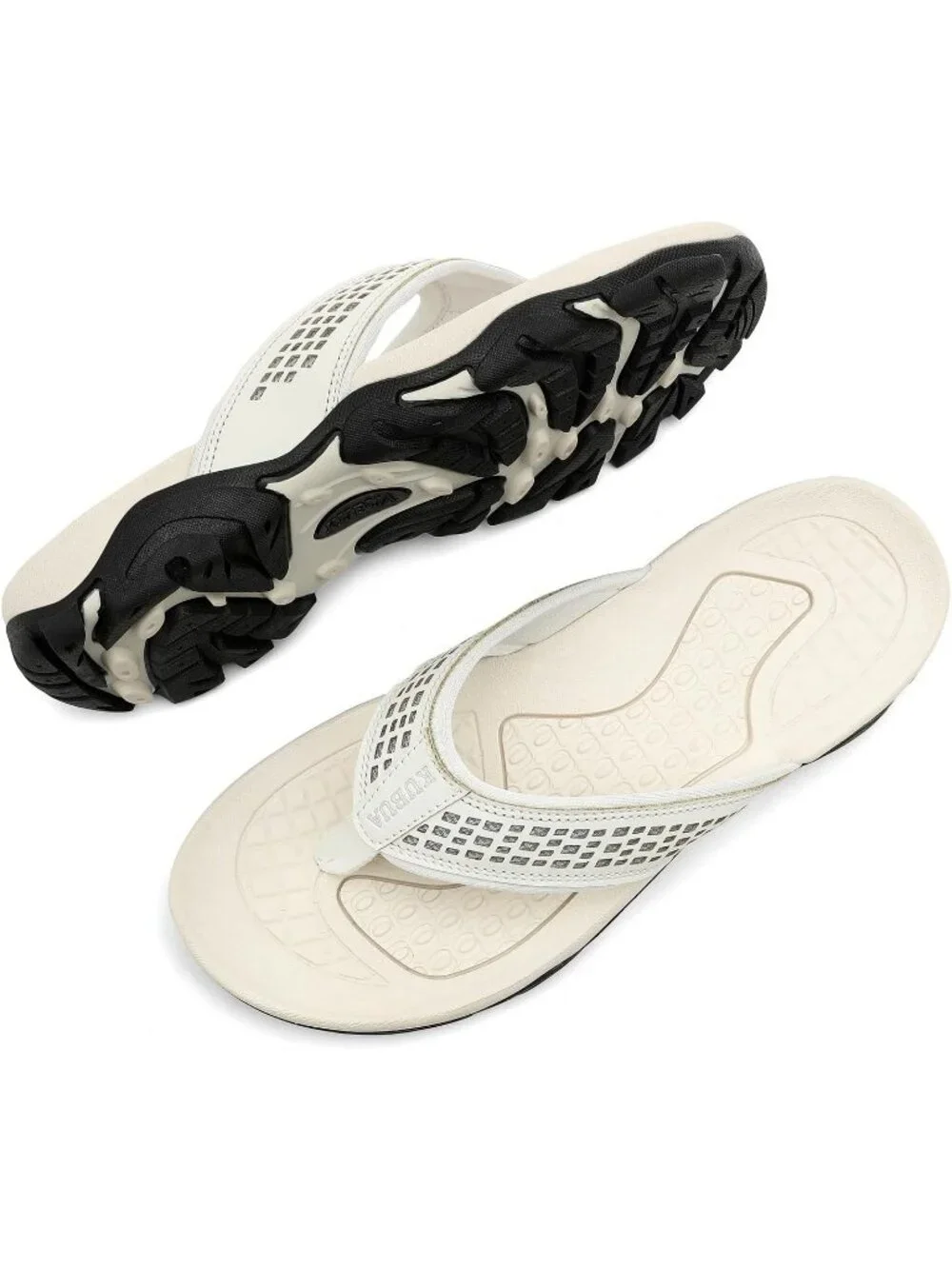 Men's White Beach Flip-Flops Water Casual Outdoor Athletic Thong Sandal Slipper