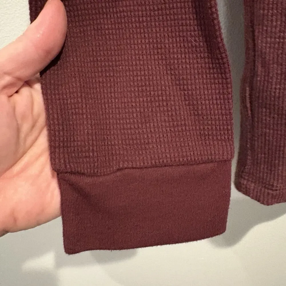 Old Navy Henley Shirt Boys‎ XXL 18 Burgundy Red Waffle Thermal Long Sleeve