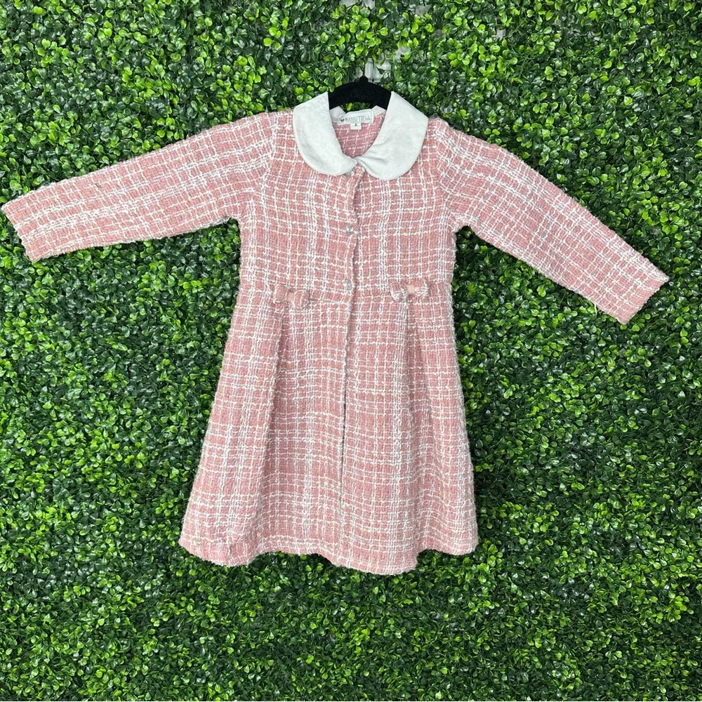Nannette Pink and White Tweed girls jacket‎