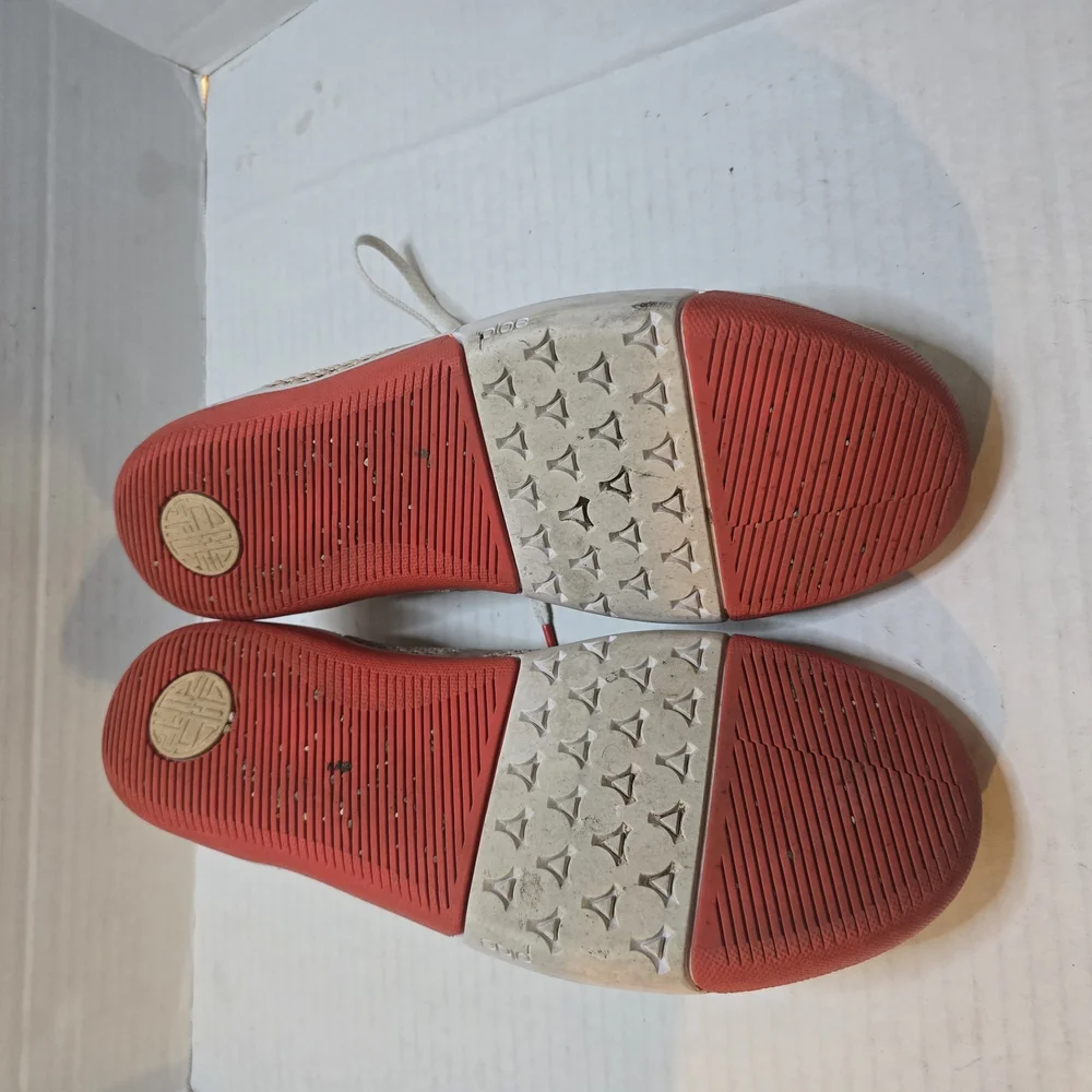 Beige and Red‎ Mesh Sneakers
