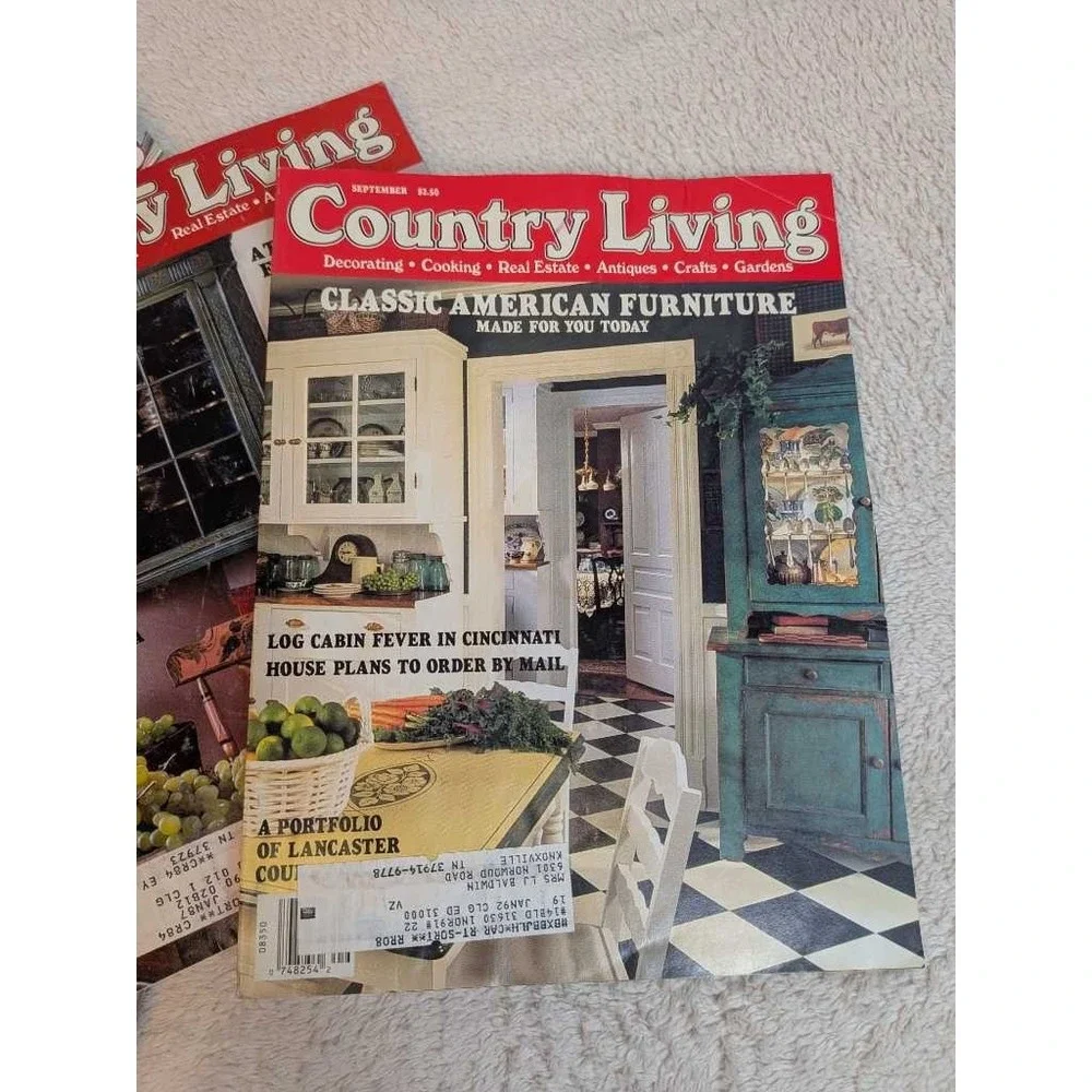 Country Living Magazine Lot - 5 Issues Decorating Cooking Antiques Real‎ Estate