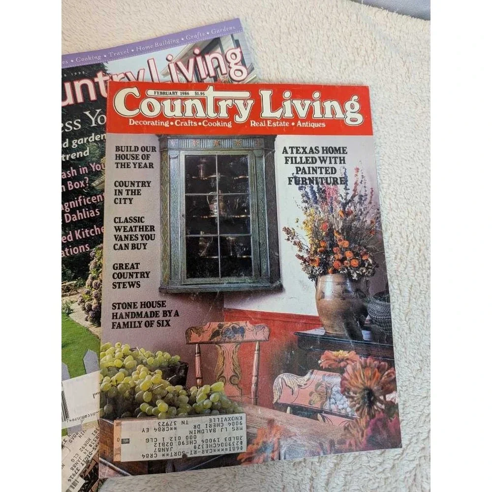 Country Living Magazine Lot - 5 Issues Decorating Cooking Antiques Real‎ Estate